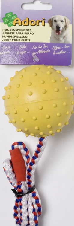 Adori Bal Rubber Met Koord - Hondenspeelgoed - 7 cm