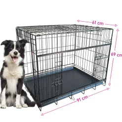 Adori Bench Met 2 Schuifdeuren Zwart - Hondenbench