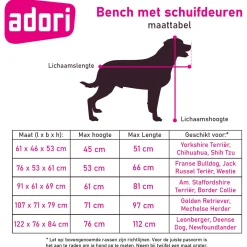 Adori Bench Met 2 Schuifdeuren Zwart - Hondenbench