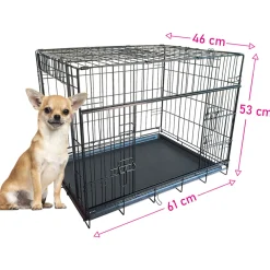 Adori Bench Met 2 Schuifdeuren Zwart - Hondenbench