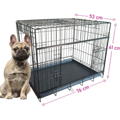 Adori Bench Met 2 Schuifdeuren Zwart - Hondenbench