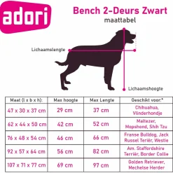 Adori Bench Zwart - Hondenbench