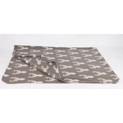 Adori Fleece Deken Met Print - Hondendeken - 140x100 cm Grijs Kerst
