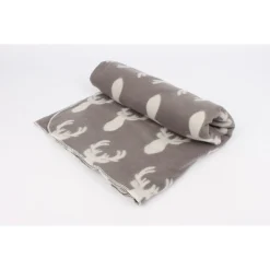 Adori Fleece Deken Met Print - Hondendeken - 140x100 cm Grijs Kerst
