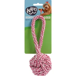 Adori Flos Bal Met Lus Wit&Pink - Hondenspeelgoed