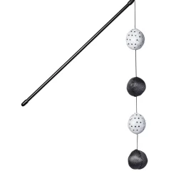 Adori Hengel Met 4 Ballen - Kattenspeelgoed - Zilver Zwart per stuk