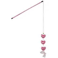 Adori Hengel Met Hartjes Met Belletje - Kattenspeelgoed - Roze per stuk