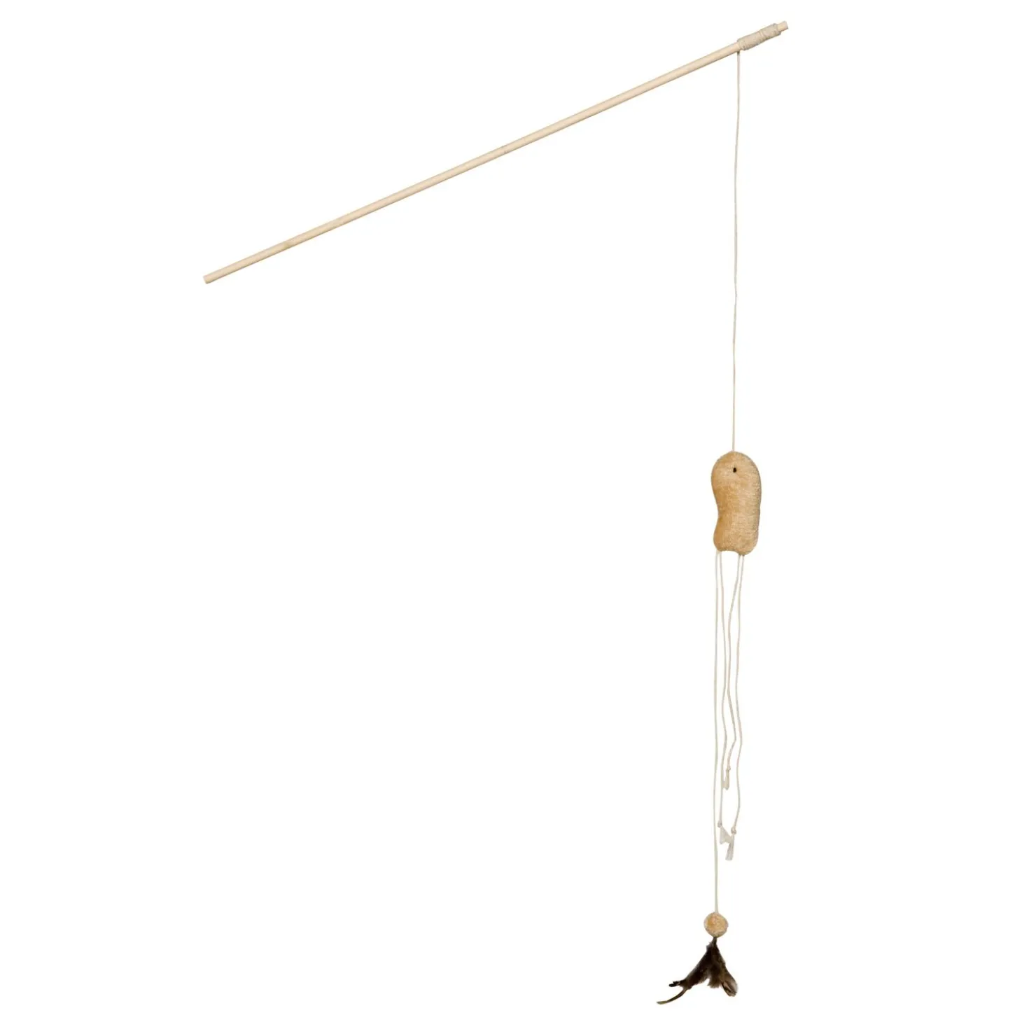 Adori Hengel Met Plush Vis - Kattenspeelgoed - Naturel per stuk