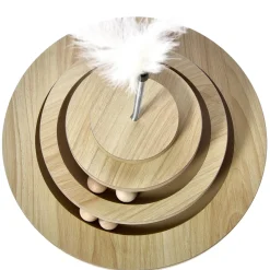 Adori Houten Kattenspel - Kattenspeelgoed - Ø32x34 cm Houtkleur