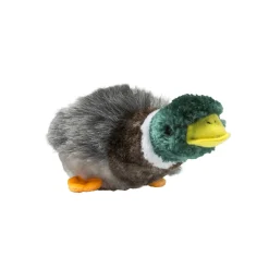 Adori Jachteend Pluche Met Pieper - Hondenspeelgoed - 22x6x5 cm Groen Bruin Grijs Small