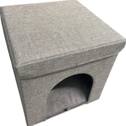 Adori Kattenhuis Met Poef  Moon - Kattenmand - 36.5x36.5x36.5 cm Grijs