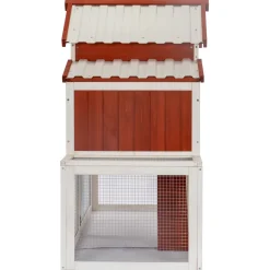 Adori Konijnenhok Hazel - Dierenverblijf - 141x67x112 cm Rood Wit