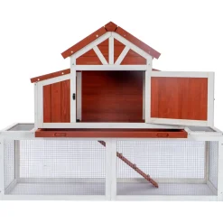 Adori Konijnenhok Hazel - Dierenverblijf - 141x67x112 cm Rood Wit