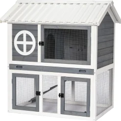 Adori Konijnenhok Izzy - Dierenverblijf - 111x71x115 cm Grijs Wit