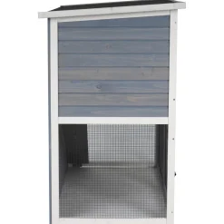 Adori Konijnenhok Ozzy - Dierenverblijf - 140x70x111 cm Lichtgrijs Wit