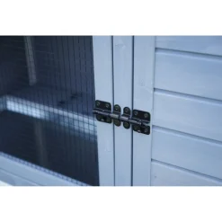 Adori Konijnenhok Ozzy - Dierenverblijf - 140x70x111 cm Lichtgrijs Wit