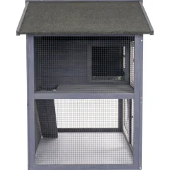 Adori Konijnenhok Raffy - Dierenverblijf - 130x86x112.5 cm Donkergrijs Wit