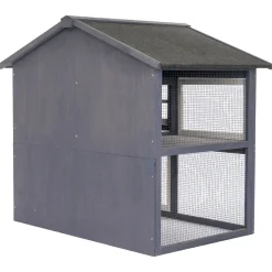 Adori Konijnenhok Raffy - Dierenverblijf - 130x86x112.5 cm Donkergrijs Wit