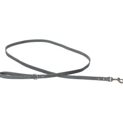 Adori Looplijn Vetleder Met Print - Hondenriem - 180x1.4 cm Grijs S