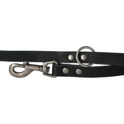 Adori Looplijn Vetleder Met Print - Hondenriem - 130x1.8 cm Zwart M/L