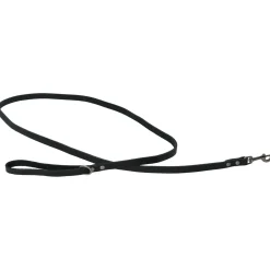 Adori Looplijn Vetleder Met Print - Hondenriem - 180x1.4 cm Zwart S