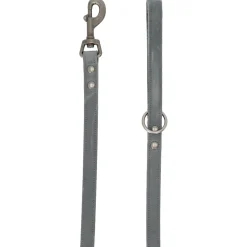 Adori Looplijn Vetleder Met Print - Hondenriem - 180x1.8 cm Grijs M/L