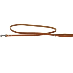 Adori Looplijn Vetleder Met Print - Hondenriem - 180x1.4 cm Cognac S