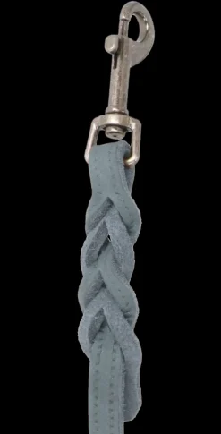 Adori Looplijn Vetleer Met Vlecht Grijs - Hondenriem