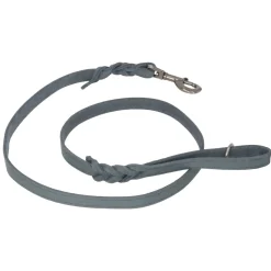 Adori Looplijn Vetleer Met Vlecht Grijs - Hondenriem