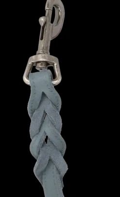 Adori Looplijn Vetleer Met Vlecht Grijs - Hondenriem