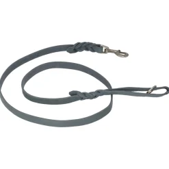 Adori Looplijn Vetleer Met Vlecht Grijs - Hondenriem