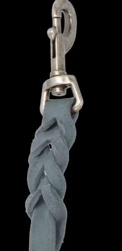 Adori Looplijn Vetleer Met Vlecht Grijs - Hondenriem