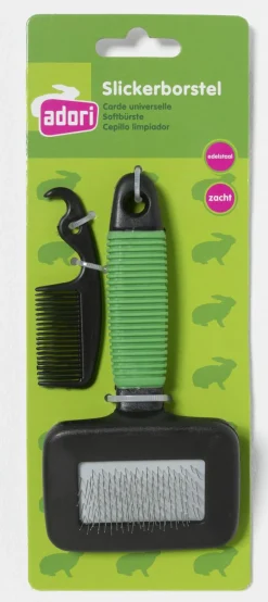 Adori Slickerborstel Knaag - Vachtborstel - 7.2x14 cm Zwart Oranje