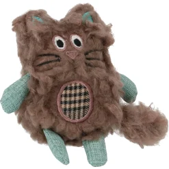 Adori Speelgoed Fluff Kat - Kattenspeelgoed - 12x13x2.5 cm Bruin