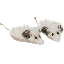 Adori Speelgoed Fluff Twins - Kattenspeelgoed - 14x5x1.5 cm Wit