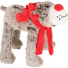 Adori Speelgoed Kerst Rendier - Hondenspeelgoed - 28x25x8 cm Grijs Rood