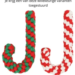 Adori Speelgoed Kerst Zuurstok - Hondenspeelgoed - 10x9 cm Multi-Color