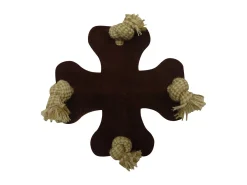 Adori Speelgoed Suede X-Vorm - Hondenspeelgoed - 17x17 cm Donkerbruin Bruin Roze