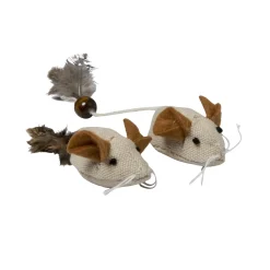 Adori Speeltje Canvas Muis - Kattenspeelgoed - Naturel 2 stuks