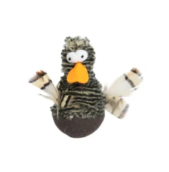 Adori Speeltje Eend Met Geluid En Veren - Kattenspeelgoed - 10 cm Bruin