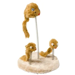 Adori Speeltje Plateau Met Muizen - Kattenspeelgoed - Ø15x25 cm Bruin