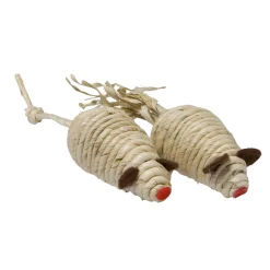Adori Speeltje Raffia Muis - Kattenspeelgoed - Naturel 2 stuks