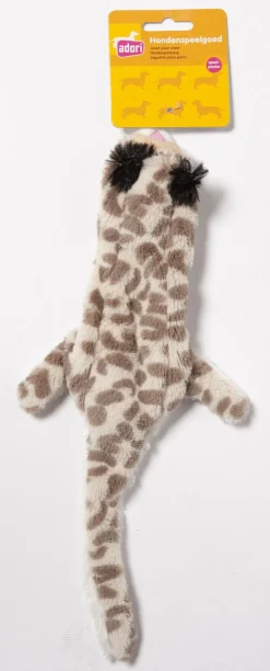 Adori Speeltje Skinny Luipaard Met Piep - Hondenspeelgoed - 35 cm Beige Bruin