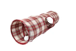 Adori Speeltunnel Kat Ruit - Kattenspeelgoed - 90x25 cm Rood Wit Zwart