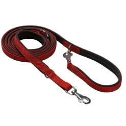 Adori Traininglijn Nylon Soft Rood&Zwart - Hondenriem