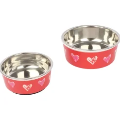 Adori Voerbak Lovely - Hondenvoerbak - Ø17.5x6 cm Rood