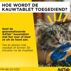 Adtab Kauwtablet Voor Katten - Anti vlooien en tekenmiddel - 3 tab
