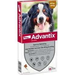 Advantix Spot-On 600 - Anti vlooien en tekenmiddel - 6 ml 4 pip 40-60 Kg