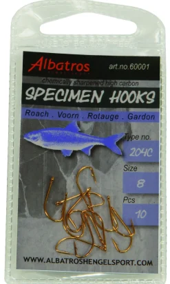 Albatros Haak Specimen Voorn 204c 10 stuks - Enkele Haak