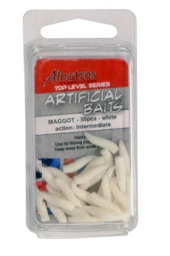 Albatros Top Level Artificial Maggot - Baits - Wit 30 stuks